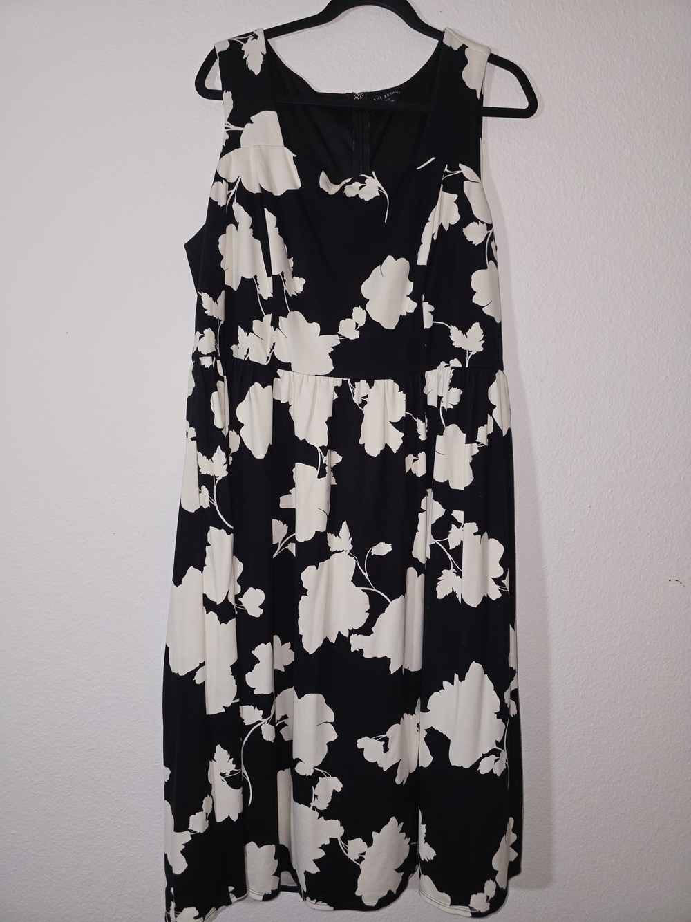 Lane Bryant Black and White Floral Sleeveless Dress